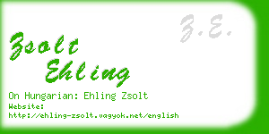 zsolt ehling business card